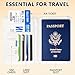 Passport Holder for Travel Essentials, RFID Premium Leather Passport Wallet Cover Case for Travel Must Haves Accessories, Passport Holders for Women Men ，Fashion Waves and Whales