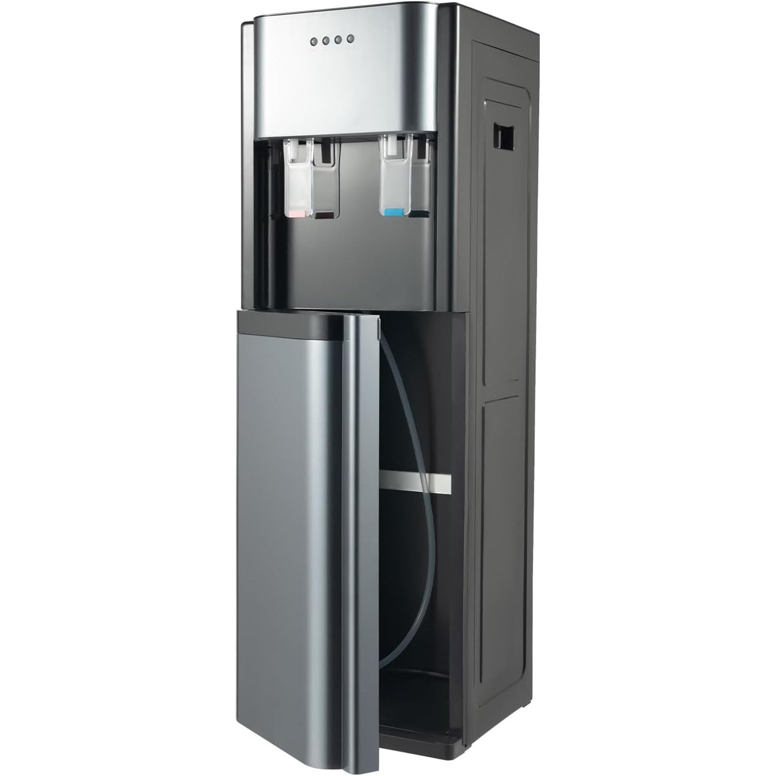 Dispensador de Agua de Carga Inferior con Agua Caliente y fría - Enfriador eléctrico de Acero Inoxidable 304 con un Solo Toque para,Dark Gray,33cm*30cm*90cm