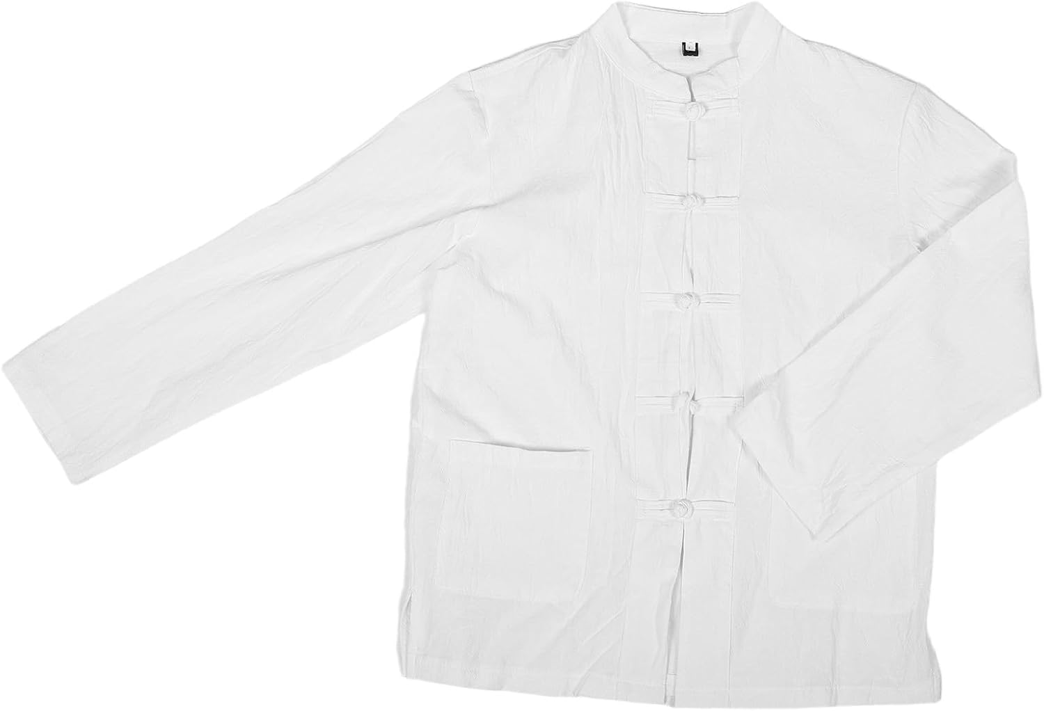 Men's Chinese Style Long Sleeve Linen Shirt Breathable Comfortable Traditional Hanfu Jacket for Spring and Summer