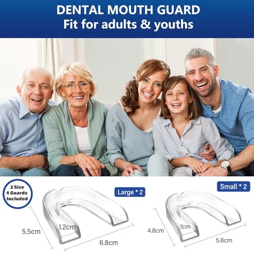 Image of 4 Pcs Night Guards for Teeth Grinding, Comfort Fit Mouth Guard for Nighttime Protection, Reusable Teeth Guard for Clenching Prevention, Dental Protection
