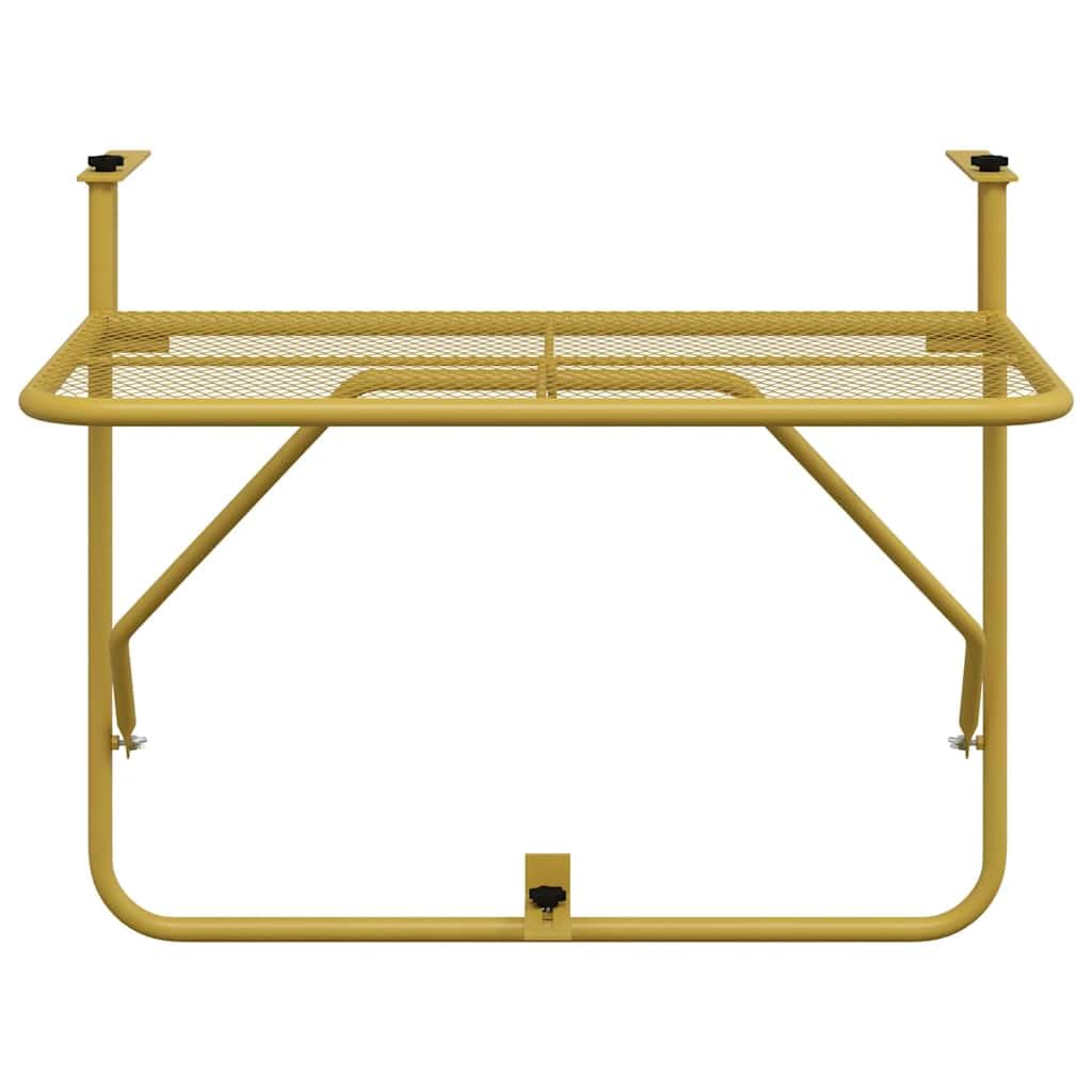 Tomostar Table de Balcon Suspendue, Table Pliante de Balcon Rabattable Doré 60x40 cm Acier