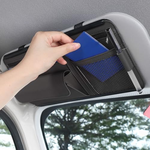 Organisateur de pare-soleil de voiture contre le désordre des cartes et lunettes - 4