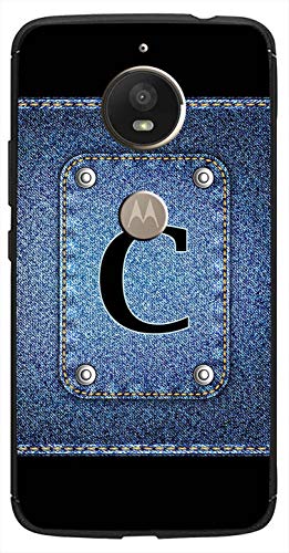 Image of Amazon Brand - Solimo Designer Button Jeans Alphabet-C Printed Soft & Flexible Hybrid Back Case Mobile Cover for Motorola Moto E4 Plus
