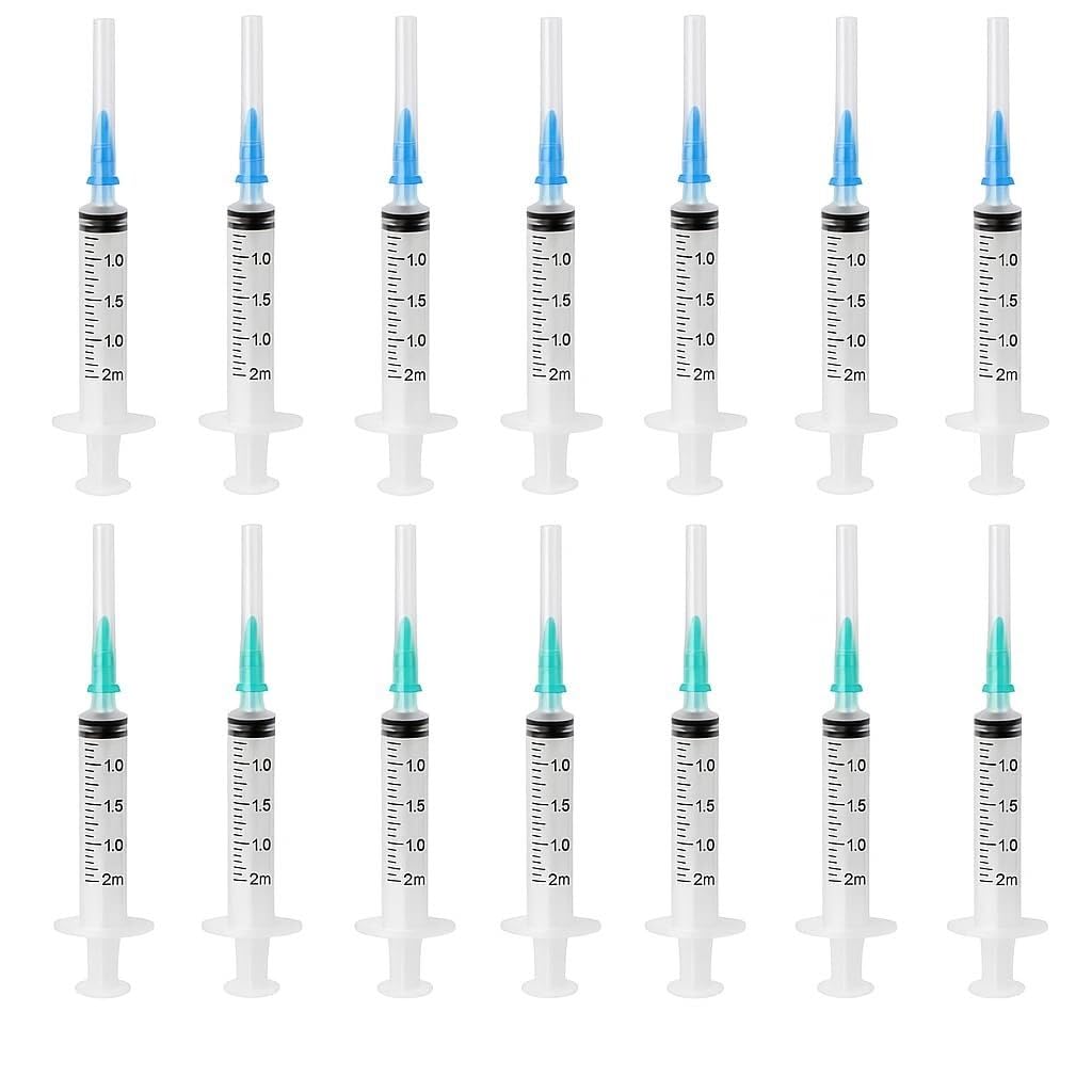 Set de Dispensación Artesanal 30 Piezas - 10 x Jeringas 2ml & 20 Puntas Romas para Resina, Pegamento & Tintas(20.)