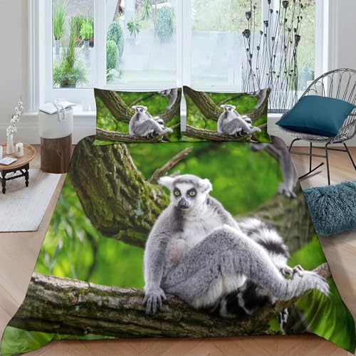 Housse de couette microfibre résistante effet 3D parure de lit durable 260x220cm