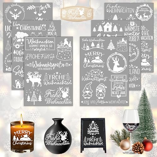 Rub On Sticker Weihnachten, 6 Stück A5 Rub On Aufkleber, Rub On Folie...