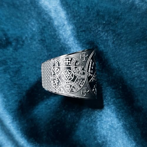 Pentacle de protection bague Tétragrammaton ajustable contre les énergies