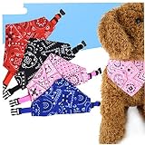 TOSSPER 4pcs Hund Bandanas Pet Dreieck Lätzchen Einstellbare Katzenhalsband Schal Kerchief Haustier Kleidung Accesoires Zufällige Farbe