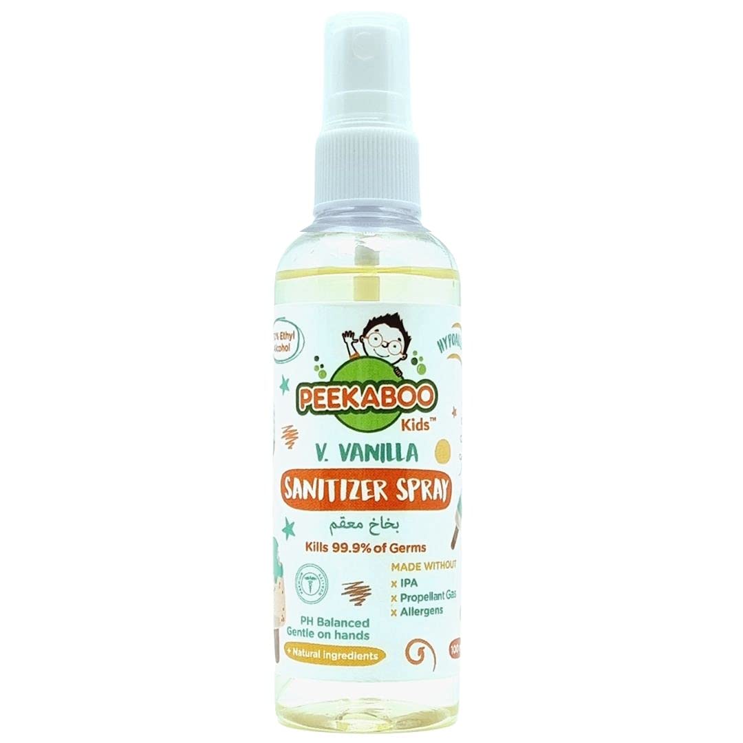Peekaboo Kids Hand Sanitizer Spray, V. Vanilla, 100 ml