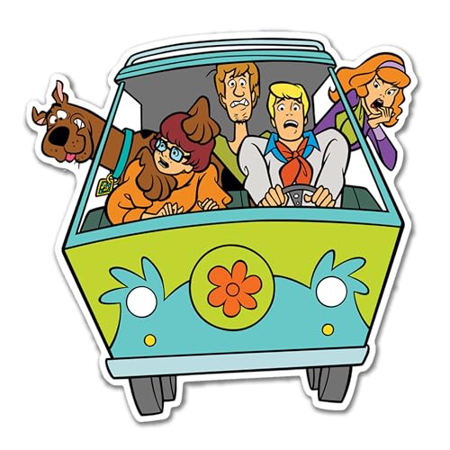 Image of Elektroplate Officially Licensed Scooby-Doo's Mystery Machine Wild Ride 4.2 inch x 4.2 inch Dynamic Decal | Premium Auto-Grade All Weather Vinyl for Car, Water Bottle, Laptop, Cooler, Phone | Made in USA