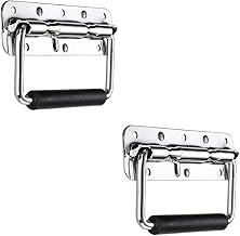 Folding Spring Handles, 2 Pieces Box Handle Stainless Steel Handle, Toolbox Folding Handles Trunk Handles Loads Handles for Cassette Storage Box