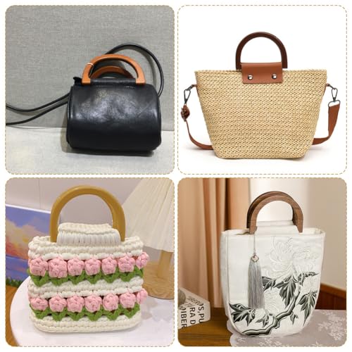 Asas de madera Beebeecraft para bolsos de playa hechos a mano, estilo macramé 6