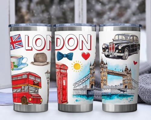 Image of City Travel Mug for City Lover,20oz Double Wall Tumbler Vacuum Insulated Stainless Steel Coffee Cups (London)