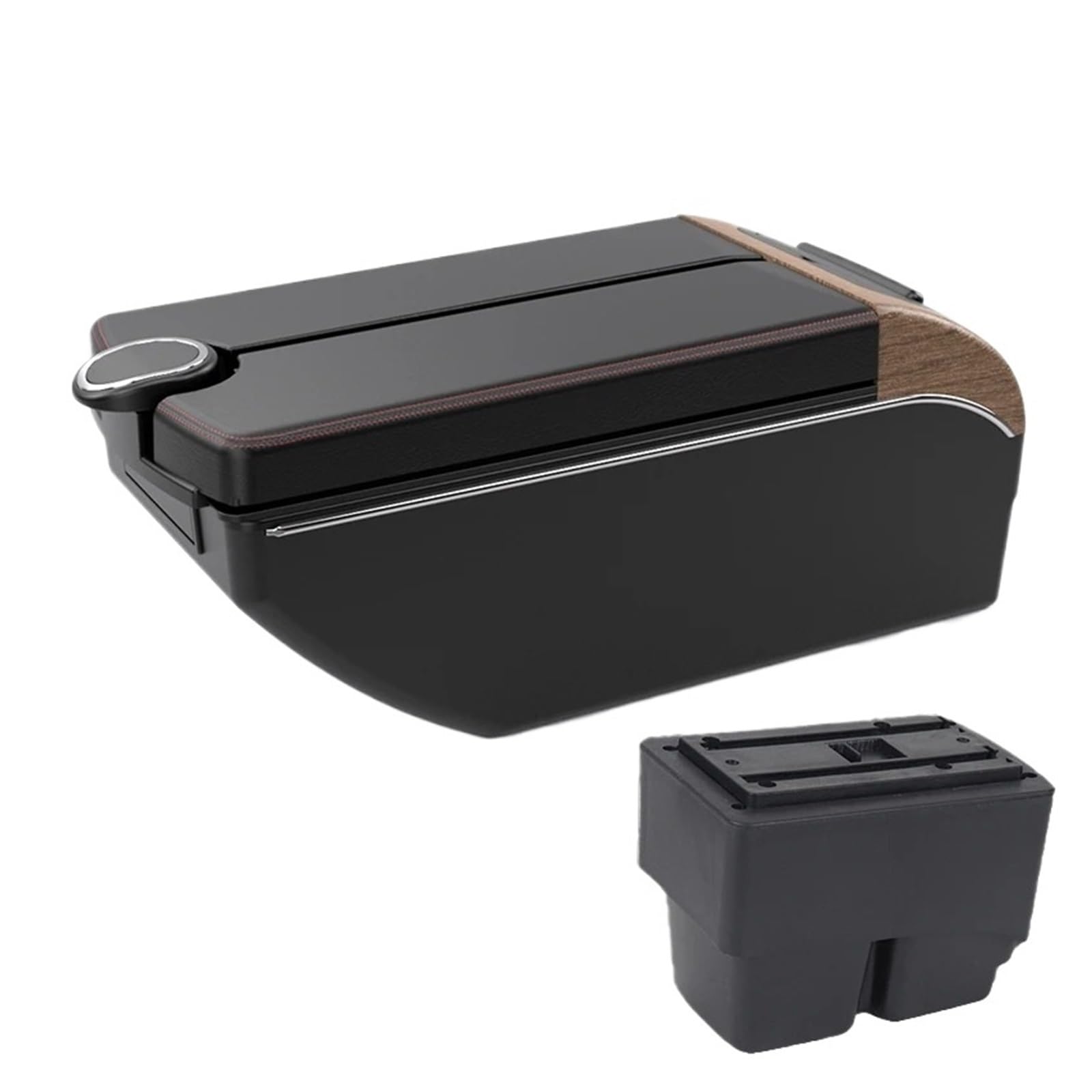 Umdjju A1 Red Line 7 Usb For Fiesta Mk7 2009-2017 Car Center Console Storage Box Modification Parts With Usb Car Centre Console Armrest Box(A1 Red Line 7 Usb)