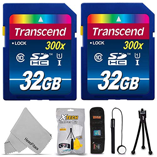 Transcend 64GB High Speed Class 10 Memory Card KIT (2X 32GB) for Nikon