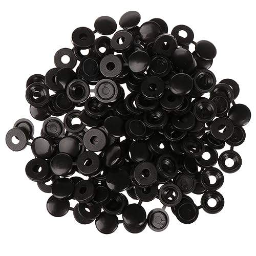 DELITLS 100 tapas de rosca de plástico negro para tornillos
