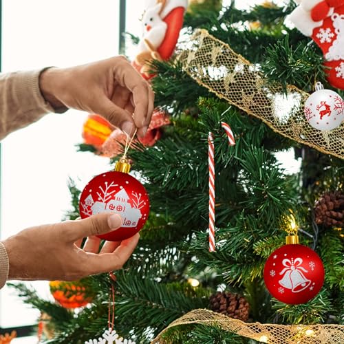 Arbolisse-Witte-en-rode-kerstballen-16-stuks-kerstboomdecoratie-4-cm-kunststof-kerstballen-met-haken-originele-decoratie-voor-huis