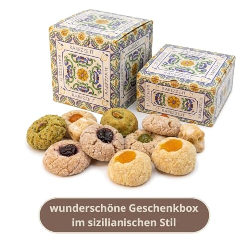 RAREZZE - Sizilianische Mandelkekse frisch gebacken Handgemachte in Sizilien von einer alten handwerkskonditorei - Geschenkbox 400g