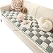 YPDOPORA Dog Couch Cover Protector, Cream-Coloured Large Plaid Square Pet Mat Bed Couch Cover, Couch Cover for Dogs Washable, Non Slip Dog Bed Sofa Cover for Dog Cat,Beige,2XL