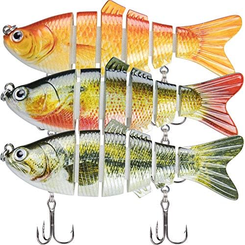 TRUSCEND Fishing Lures for for Bass Trout Crappie, Lifelike Swimbait for Freshwater and Saltwater, Slow Sinking Bass Fishing Lure, Fishing Gifts for Men, Must-Have for Family Fishing Gear