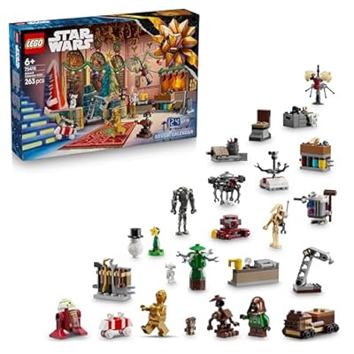 LEGO Star Wars Le Calendrier de l’Avent 2025 - Jeu pour Garçon ou Fille dès 6 Ans - Compte à Rebours Avant Noël avec 24 Surprises Dont 2 Minifigurines & 5 Figurines de Droïdes - Idée Cadeau 75418