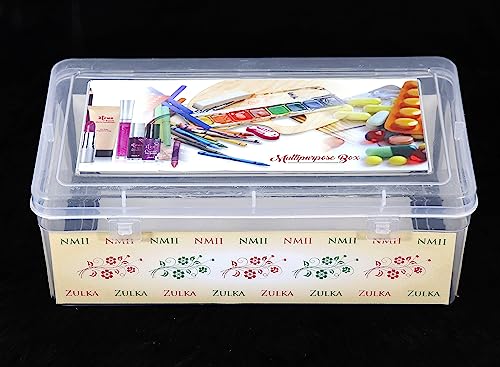 Image of NMII Multipurpose Plastic Storage Box I Transparent Plastic Container Box For Home, Travel, Kitchen, Jewellery Items, Etc - 22 L x 12.4 W x 8 H (CM) - 6 Plastic Box