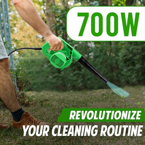 Image of AEGON V700 700W Heavy Duty Electric Air Blower with Nozzle | Variable 6-Speed Motor, 16000 RPM | 4.5 m /min High Airflow | Copper Motor | Dust Cleaner for Home, Car, Garden, Office (Green)