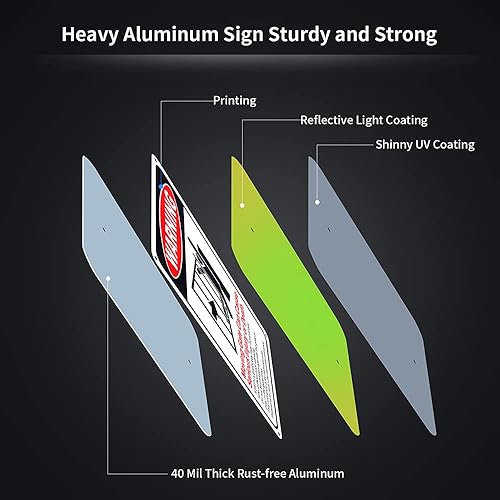 Miniatura 2 de Enjoyist Paquete de 2 letreros para puerta móvil, puede causar lesiones graves o muerte, 10 x 7 pulgadas, aluminio reflectante de 0.04 pulgadas,