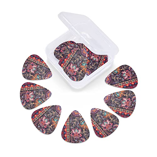 Lot de 12 médiators de guitare ethniques ornementaux floraux magnifiques fleurs beiges pour guitare électrique basse acoustique Cadeau pour amateurs de guitare acoustique avec boîte - Les Beatles, Paul McCartney, John Lennon, RIngo Starr, George Harrison Lot de 12 médiators de guitare ethniques ornementaux floraux magnifiques fleurs beiges pour guitare électrique basse acoustique Cadeau pour amateurs de guitare acoustique avec boîte – Image 4