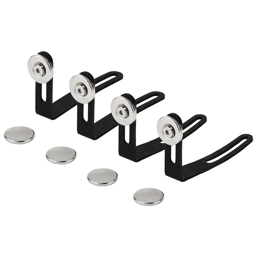 RZXYLRC 4Pcs Car Shell Body Mount L-Bracket Metal Body Post Mount Magnet for Axial SCX10 1/10 Scale RC Crawler Upgrade Part (Black)