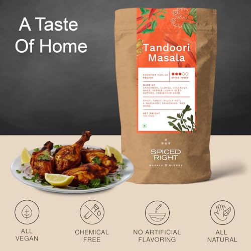 Image of Tandoori Masala - 200g | Rich, Smoky Powder Masala | Perfect for Marinating | No Artificial Colour | Vibrant Red | Restaurant Style Masala with Garlic For Tikka, Tandoori Chicken, Paneer & BBQ Grill