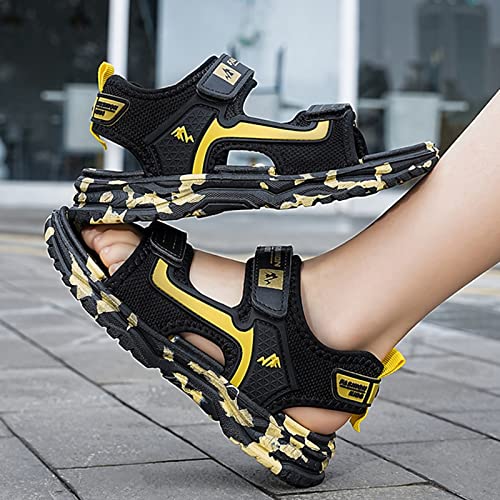 Baby Boys Girls Toddler Summer Shoes Sandals Outdoor Beach Anti-Slip Lightweight Soft Sole (Black, 13.5 Little Child)3