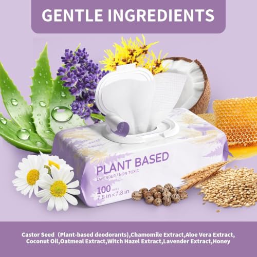 Image of IMMHABI 600 Count Lick-Safe Dog Wipes, Lavender Plant-Based Hypoallergenic Dog Wipes for Paws, Butt, and Anal Gland Care, Cleansing & Deodorizing for Puppies
