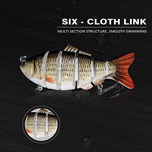 ods lure 3pcs Fischköder Set, Mehrsegmentkunstköder langsam sinkende Angelköder lebensechte Schwimmköder mit Angelhaken… – Bild 5