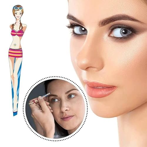 Tvoip 6Pcs Professional Girl Eyebrow Tweezer Stainless Steel Slanted Eyebrow Tweezers Eyebrows Hair Remover Tools Cosmetics Beauty (random color) - Thumbnail 3