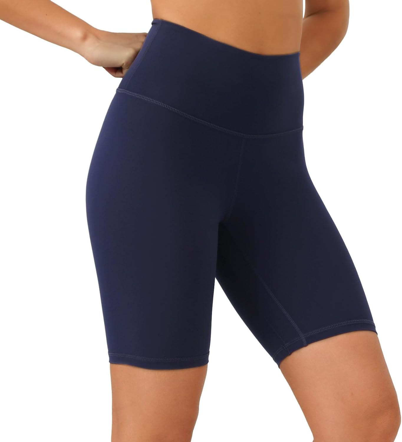 YUNOGA Women Biker Shorts 4"/8" Inseam - High Waisted Tummy Control Workout Athletic Exercise Spandex Yoga Shorts