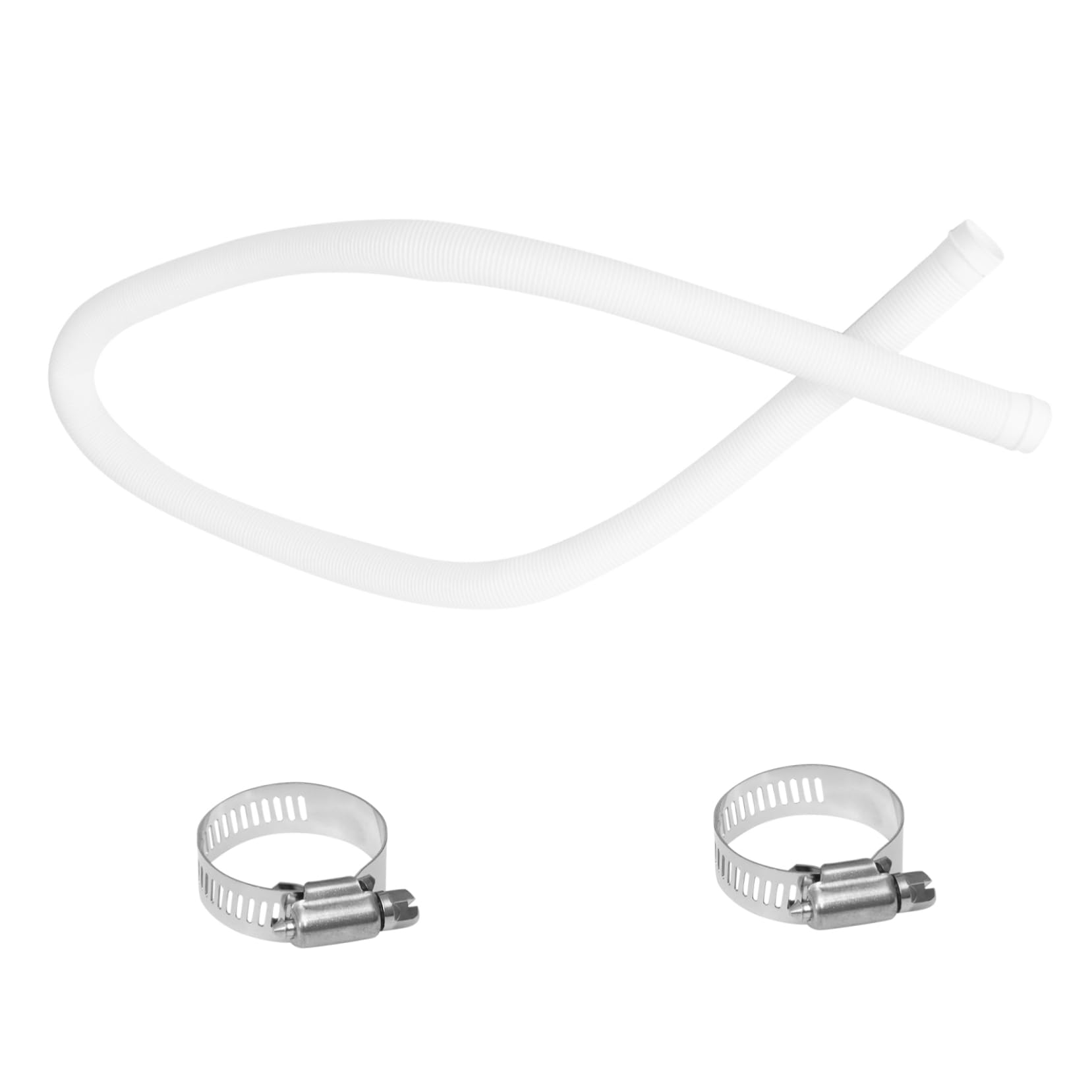 BESPORTBLE Swimming Pool Filter Pump Hose White Replacement Hose Ground Pools 2 Buckle Clamps