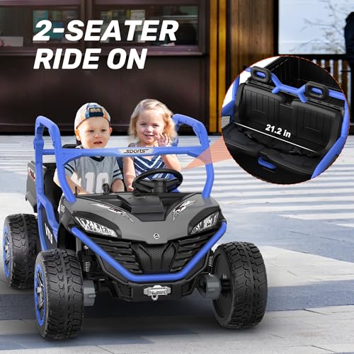 Image of ANPABO 24V Ride On Toys 2 Seater, 4x75W, w /Remote Control, Blue
