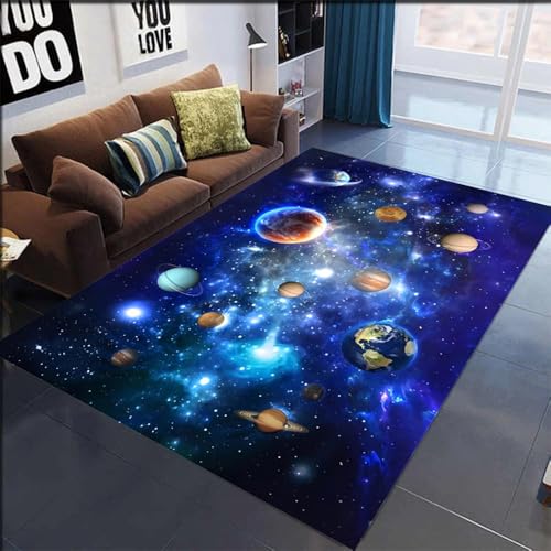 Tapis illusion d'optique 3D galaxy tapis de sol durable et antidérapant - 2