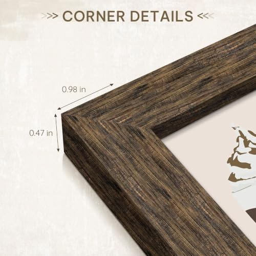 Image of Picrit 20x20 Rustic Brown Picture Frame, Poster Frame for Wall, 3 Pack