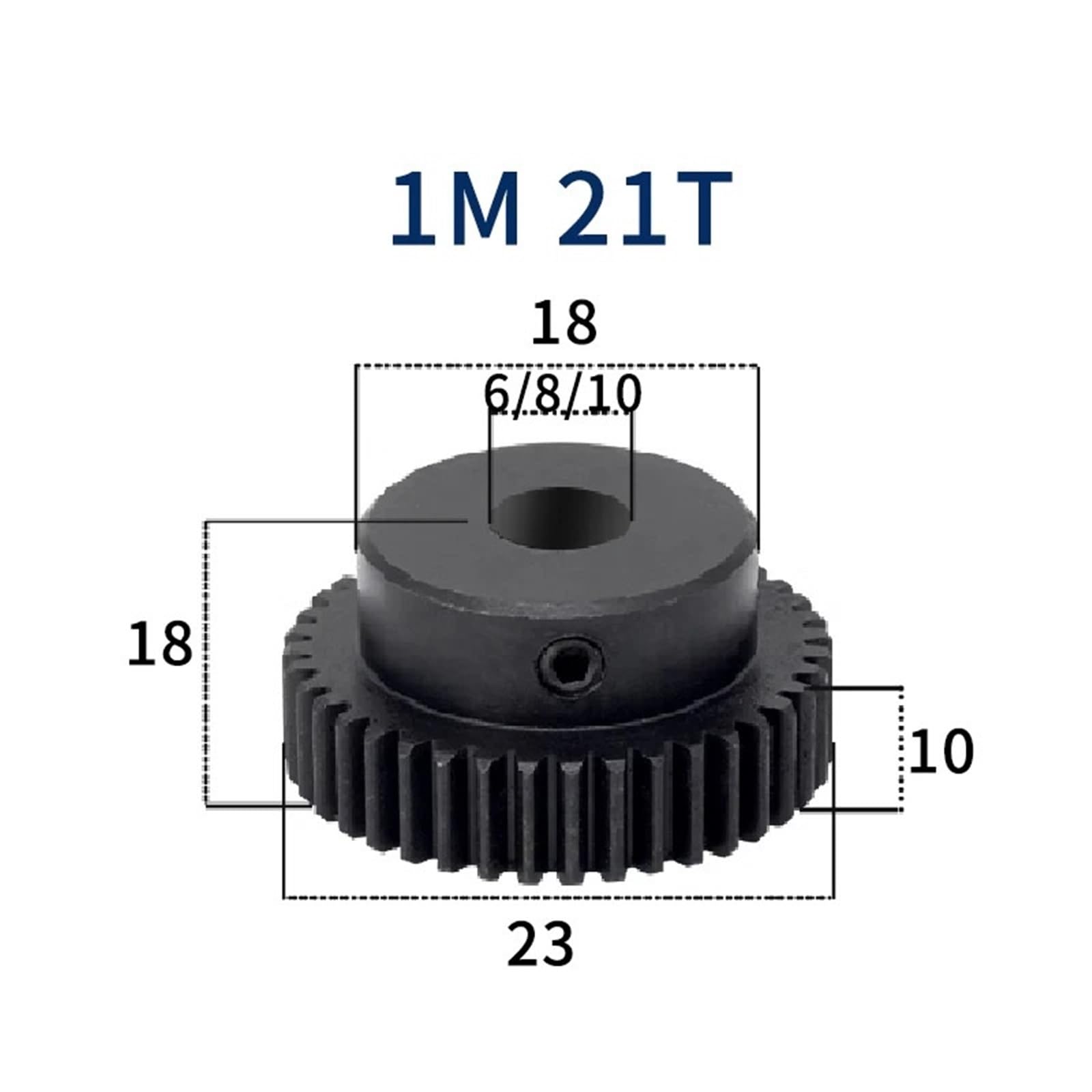 Bevel Gear Pinion Hardware Mechanical 1pcs Spur Gear 1M 21 Teeth Motor Gear 1 Die Gearbox Gear Bore Diameter 6mm(1pc 1M 21 Teeth)