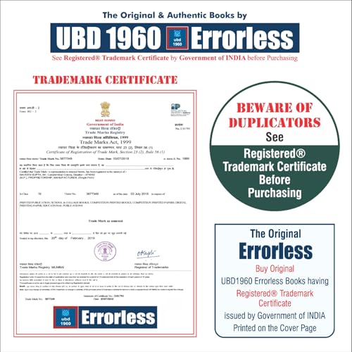 Image of UBD1960 Errorless Mathematics for IIT-JEE (MAIN & ADVANCED) as per NTA (Paperback+Smart E-book)Updated New Edition 2027 (2 volumes) Original Errorless Self Scorer Book with Trademark Certificate