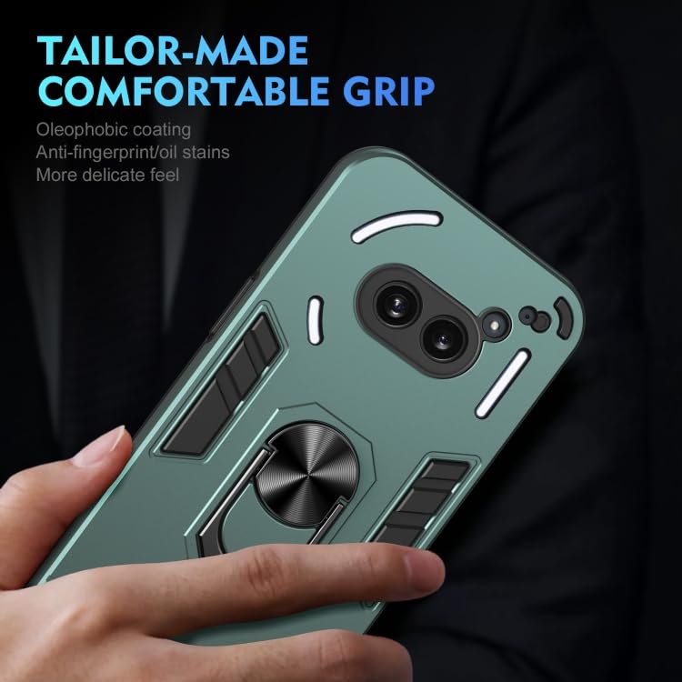 Image of ShieldTech PC Back Cover Case for Nothing Phone 2a Plus | Ring Stand | Camera Protection Green Mobile Phone Back Cover Case for Nothing Phone 2a Plus | Green Back Cover