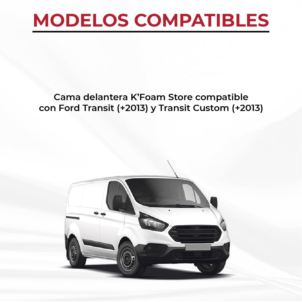 Colchón Plegable Camper para Peugeot Traveller, Citroen Jumpy SpaceTourer, Toyota Proace II (+2016) Cama Delantera Color Gris