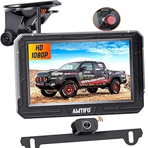 Wireless Backup Camera HD 1080P Car Truck Bluetooth Rear View 4.3 Inch Monitor System License Plate Back Cam Super Night…