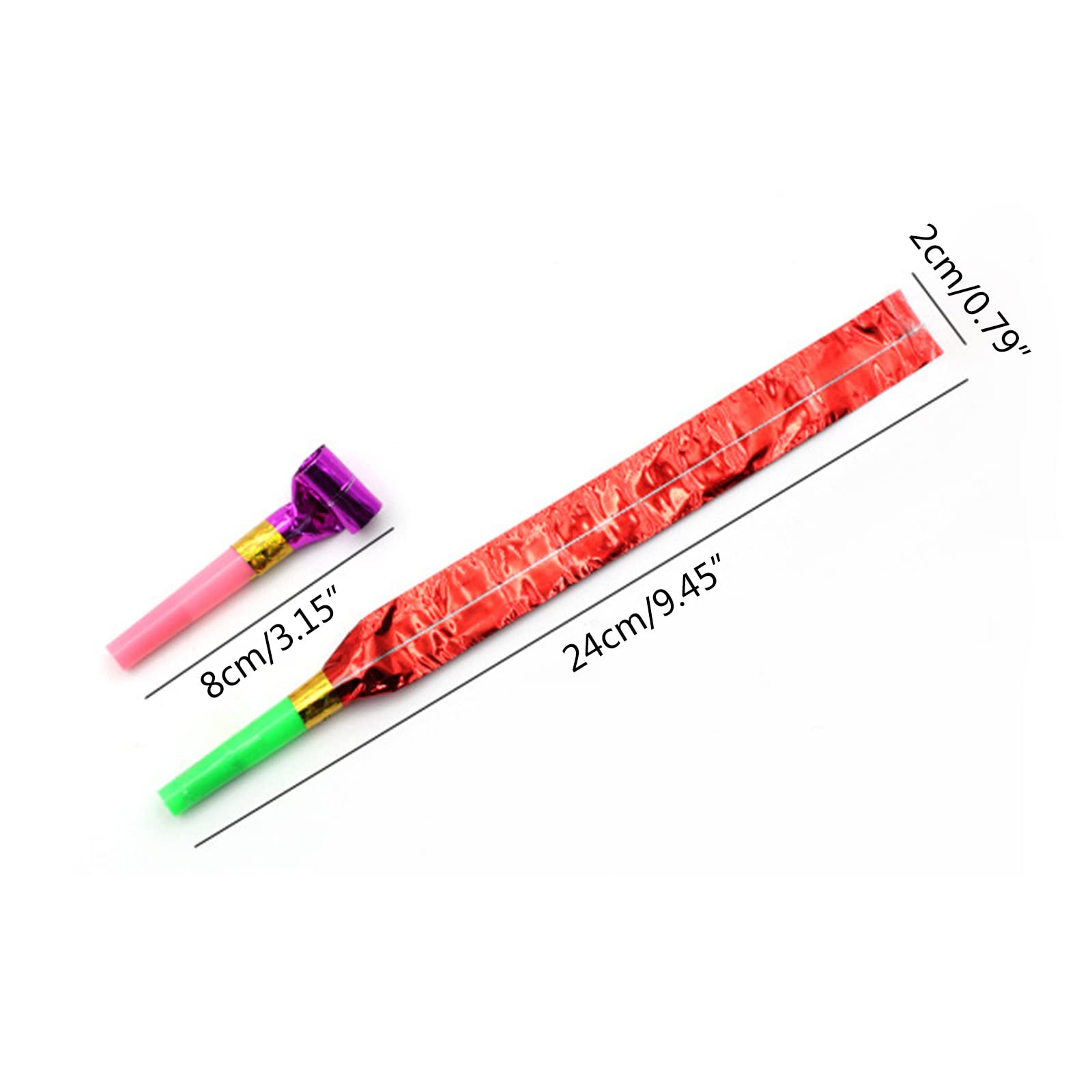 BEIDUOYANG Party Blowers 100 Pack Colourful Bulk Plastomer Blowouts Party-Popper Horns Dragon Noise Toy Fillers Noise Toy For Kids Blowouts Party-Popper Horns Dragon Noise Toy