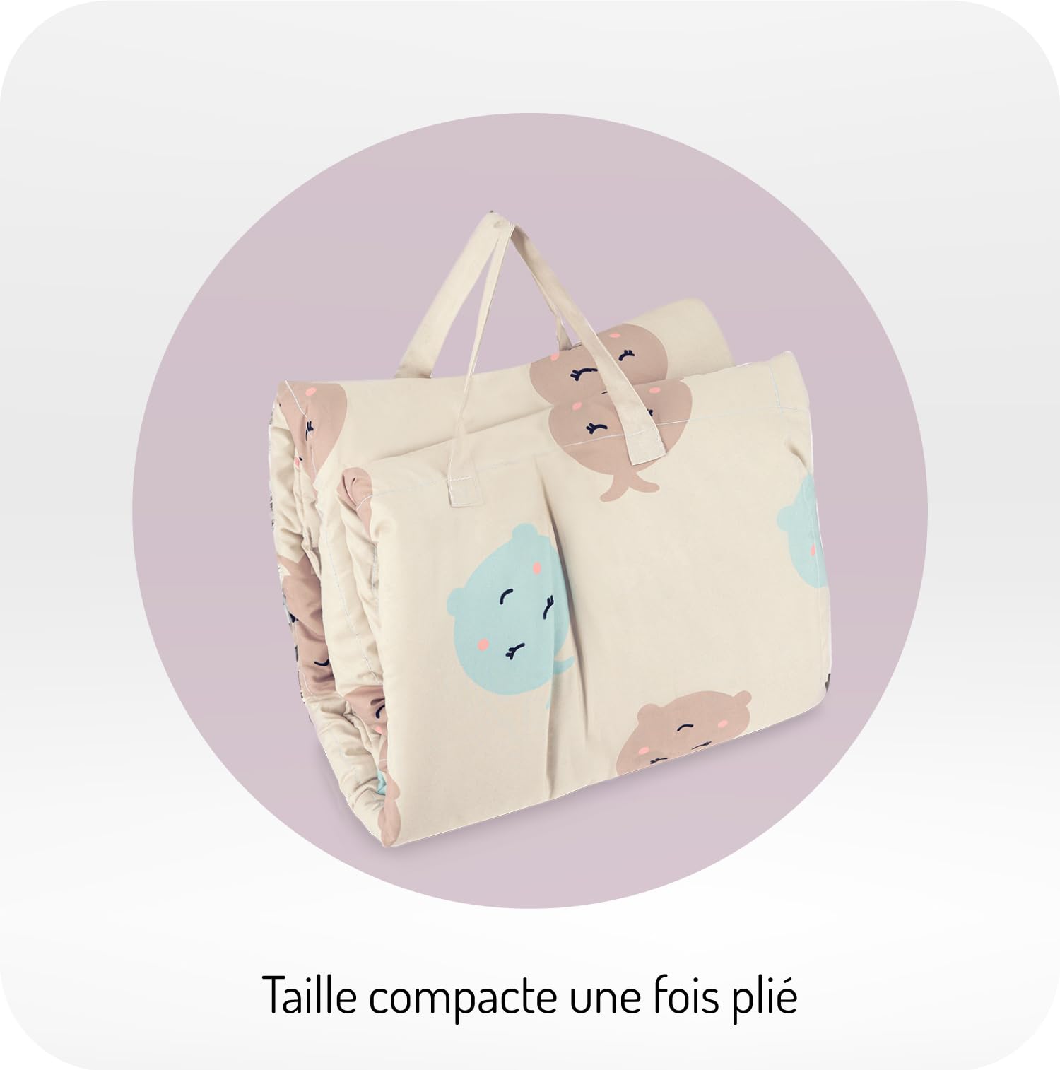 Tapis sensoriel Momi VOLPI pour bébés et tout-petits 120 x 160 cm, tapis de jeu et couverture rampante pour filles et garçons, pliable dans un sac avec poignées de transport