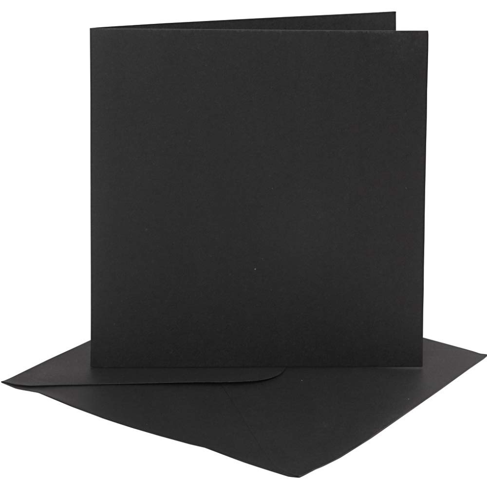 Crafty Capers Black 4 6X6 Cards & Envelopes For Card Making Crafts | Card Making Blanks