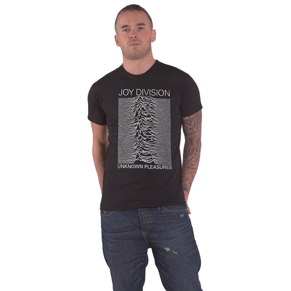 Rock Off Black/White Joy Division - Unknown Pleasures On - T-Shirt - Cotton - Size L - Officially Licensed Merch