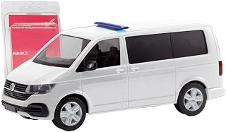 Minikit Volkswagen T 6.1 Bus mit Hänsch DBS 5000, weiß Modell Auto Miniaturmodelle Kleinmodell Sammlerstück Detailgetreu